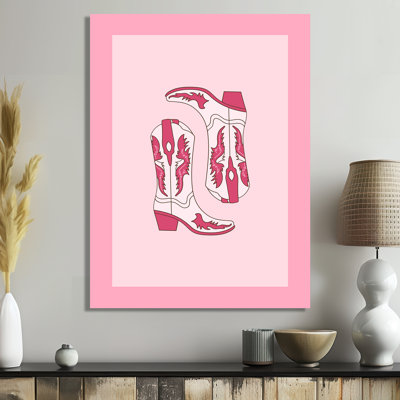 Bottes de cowboy roses - salon d'art mural