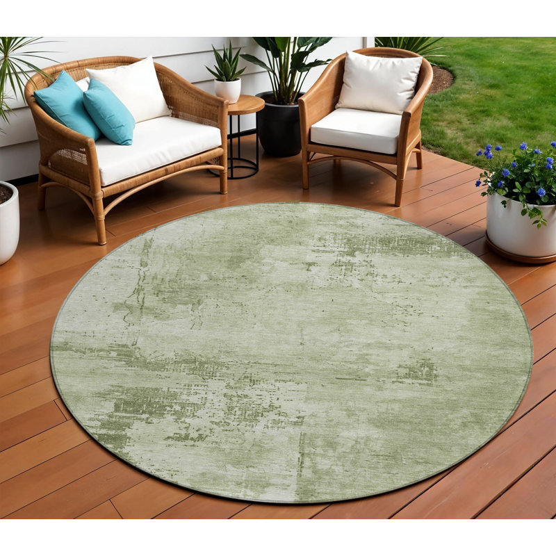 Tapis rond 8 po Olive Green