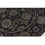 Hand-Knotted High-Quality Black and Beige Round Area Rug