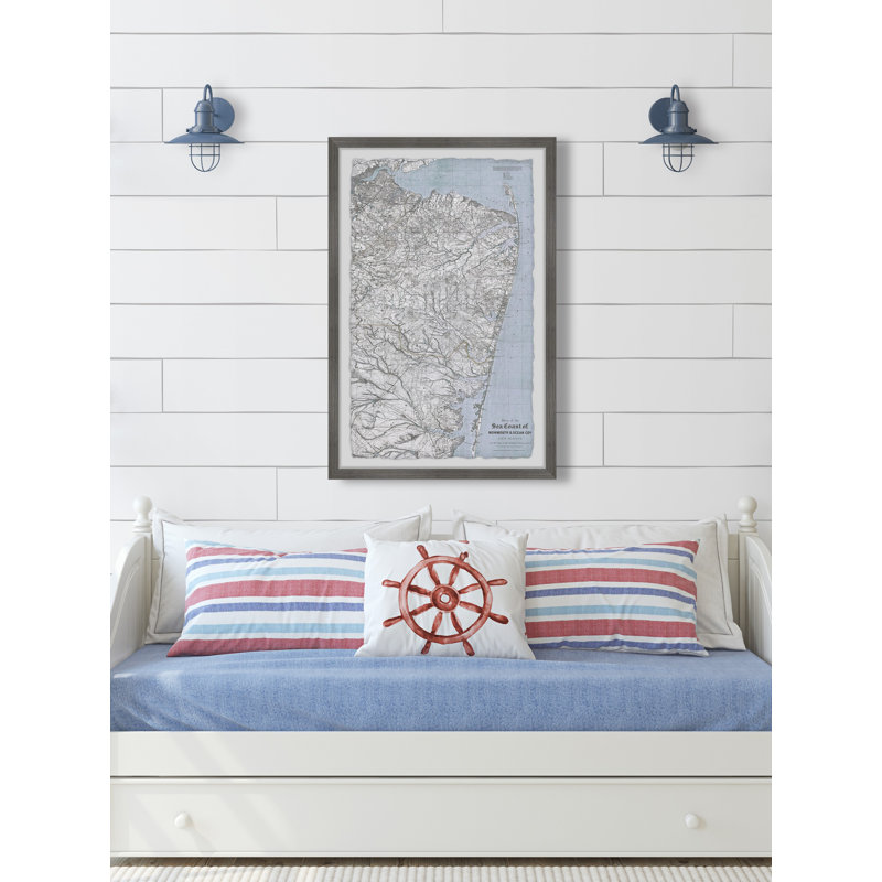 Vue de dessus bleu - Reproduction d'art graphique sur papier encadré, H 24 po x l 16 po x P 1,5 po