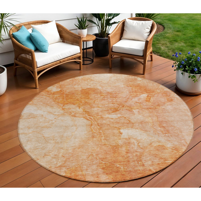 Tapis d'intérieur rond 8 pi Salmon Peach