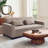 64.8" Full Square Arm Tufted Back Convertible Sleeper Sofa with Cushions and Cup Holder-273907311
