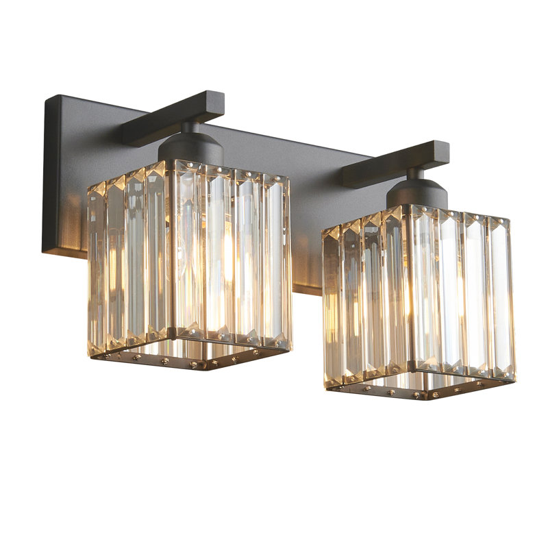 Lanceton Dimmable Vanity Light, Black, 2 Lights