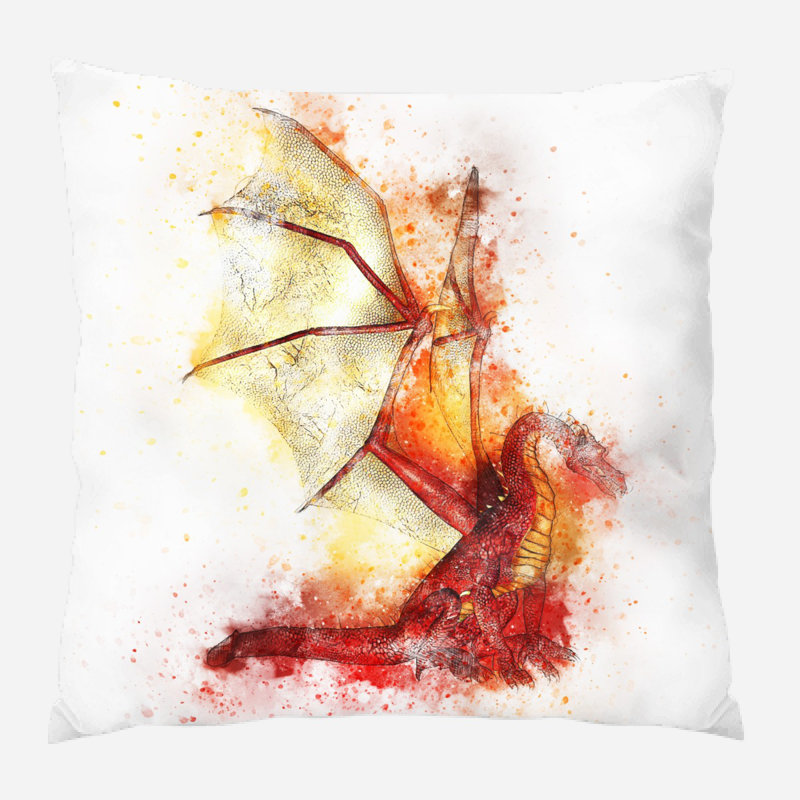 Coussin dragon Laoise, Microsuède, Intérieur