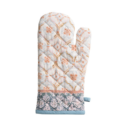 Maison d' Hermine Oven Gloves 100% Cotton Oven Mitt 7" x 13" with Loop Heat Resistant BBQ Cooking Gloves for Thanksgiving Christmas Decorations Baking Handling Hot Pans (Pack of 1, Fair Isle)