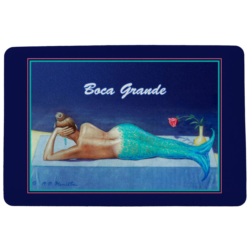 Sirène 26 po x 18 po tapis de porte extérieur antidérapant Artemis