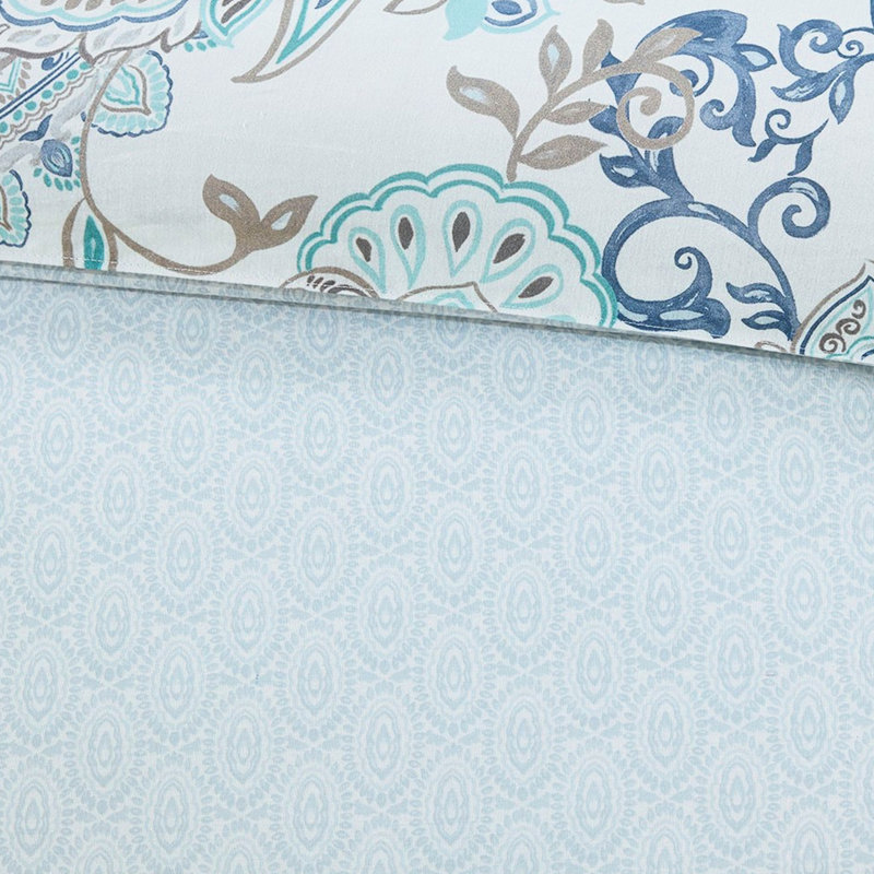 Ensemble de literie réversible pour lit double/queen en tissu de coton imprimé