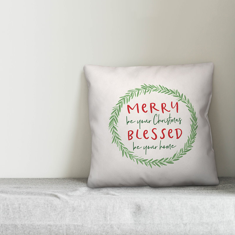 Housse de coussin Merry, 16 po x 16 po, Polyester/ Bourre en polyester