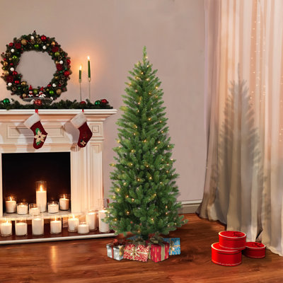 Lighted Artificial Pine Christmas Tree