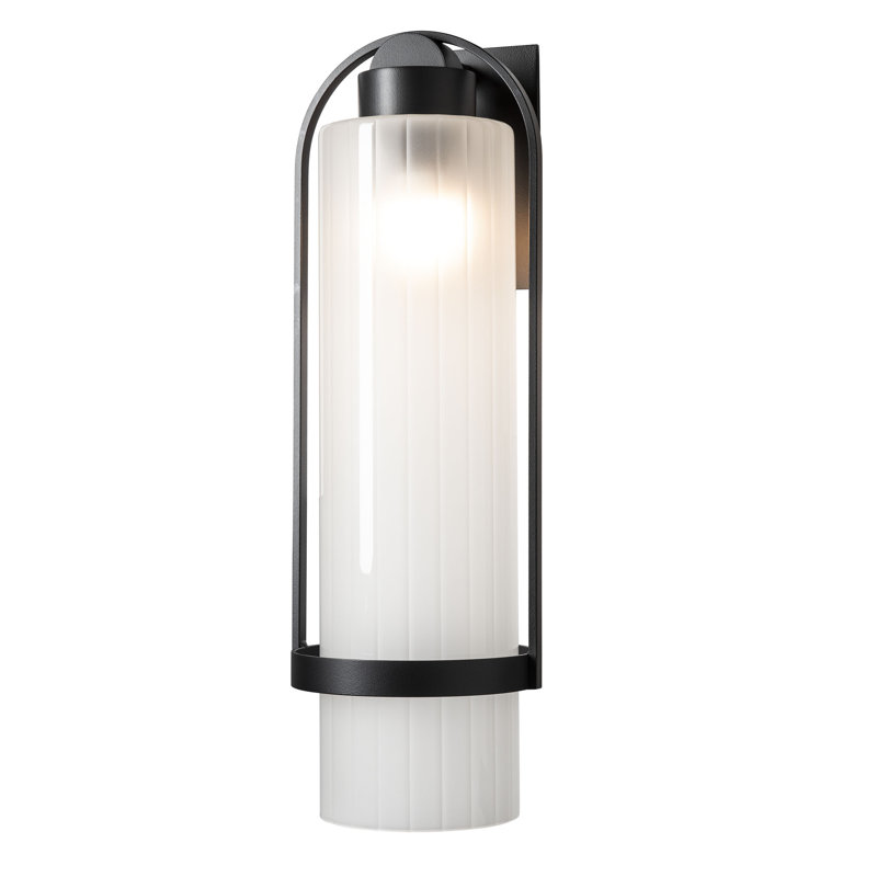 Alcove Aluminum Wall Light, Frosted Glass, Coastal Black, 23.2" H x 7.8" W x 8.3" D