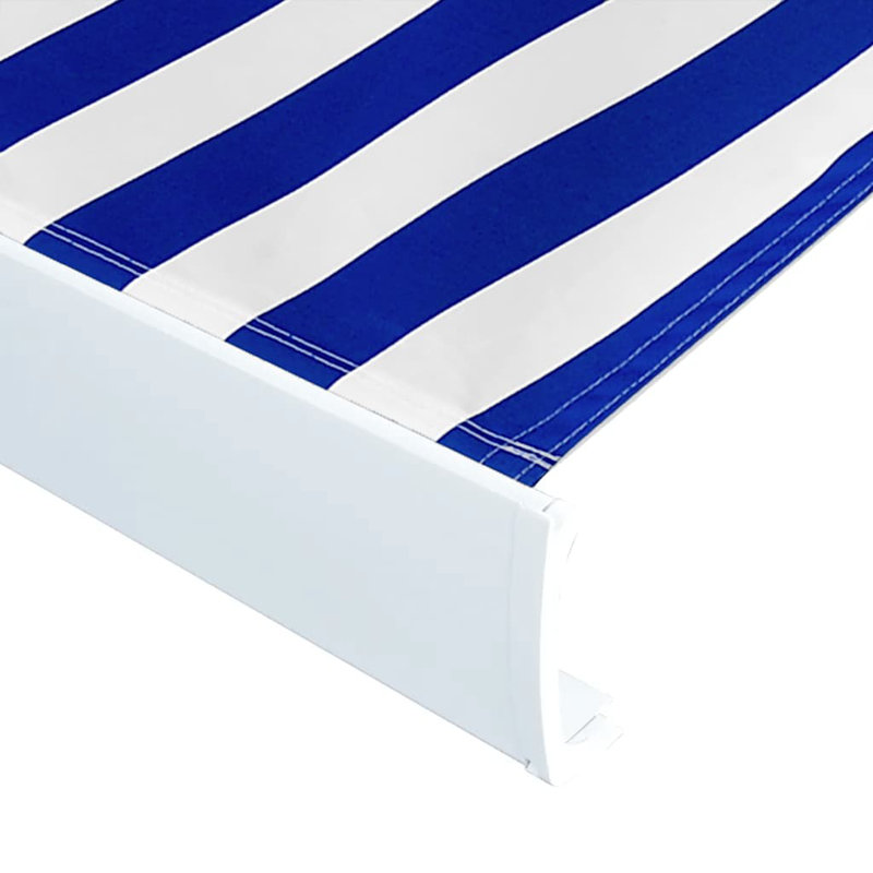 Vidaxl Awning Top Sunshade Canvas Blue & White, 400cm W x 300cm D
