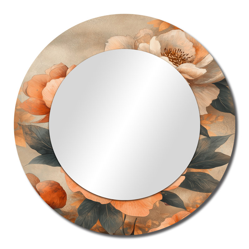 Peonies Autumn Blooms Serenade I - Floral Mirror Wall Decor - Printed On Metal, 23" x 23"
