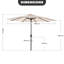 228 cm W X 228 cm D Balcony Parasol with Crank Lift