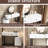 Minimalist Dressing Table With Detachable Round Mirror, Triple - Color Lighting For Facial Details, Three Drawer Storage On Main And Side, Reversible Side Cabinet, Adjustable To Bedroom Layout, White