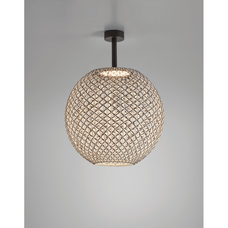 Nans 1 - Light LED Semi Flush Mount, Brown
