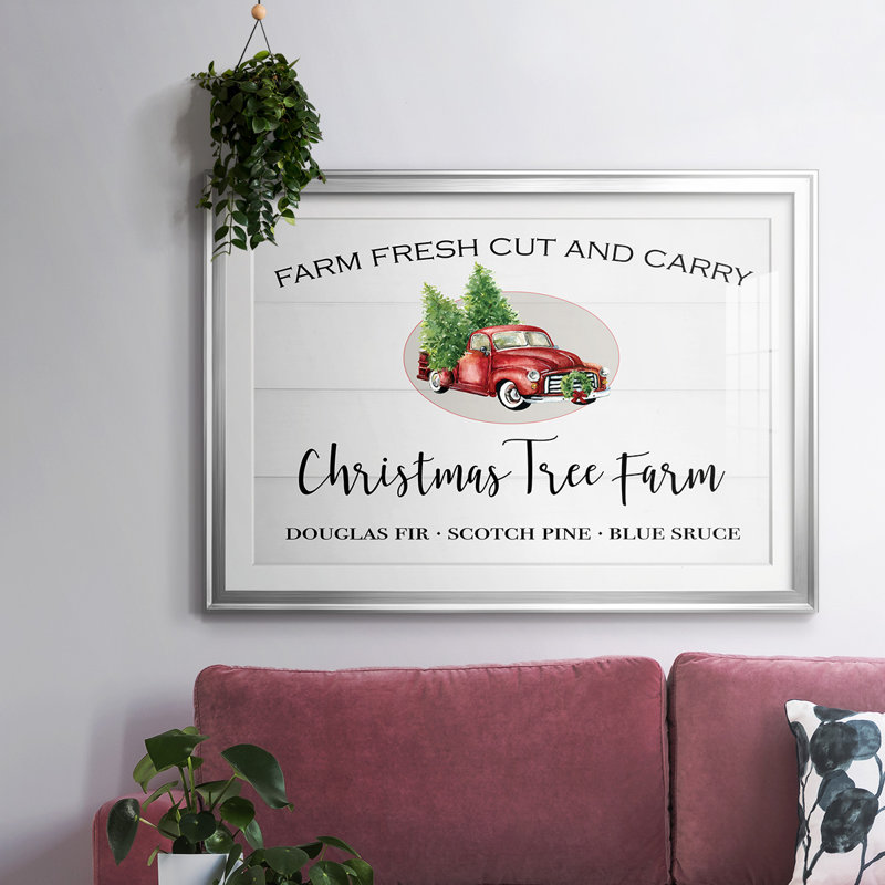 Christmas Tree Farm, reproduction d'art encadrée, Argent, H 30 po x l 44 po x P 1,5 po