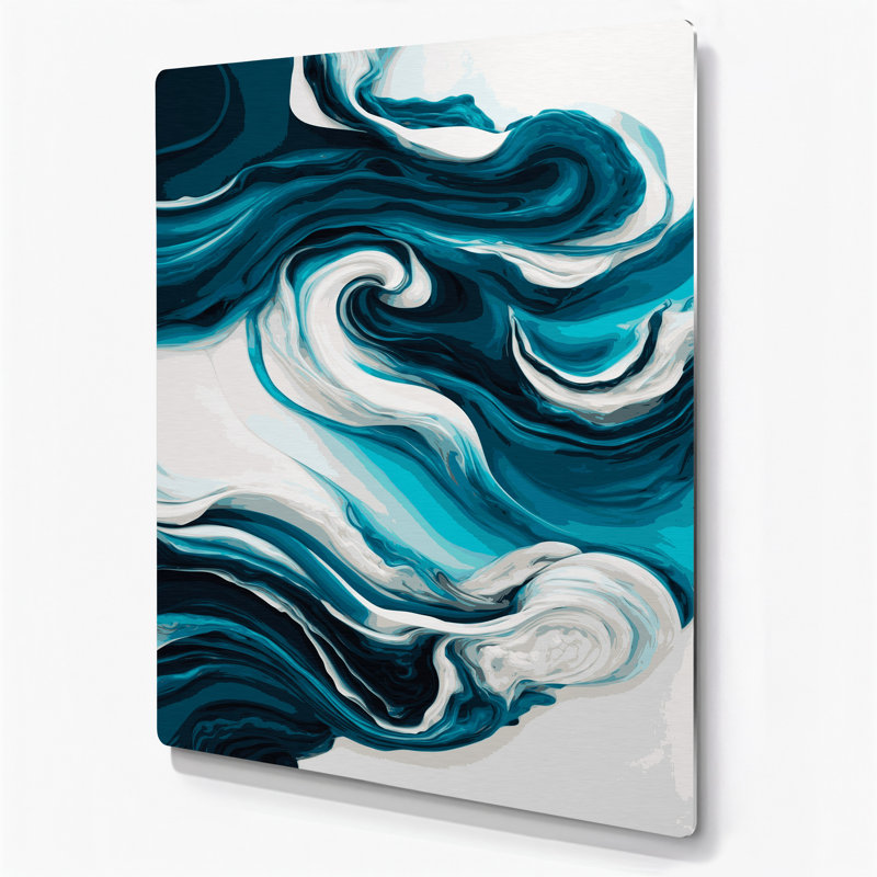 Abstract Landscape 24 Green Metal Wall Art, 16" H x 20" W