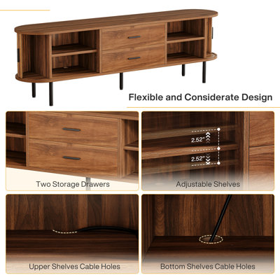 Manufactured Wood TV Stand with Adjustable Shelving