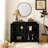 Mid Century Modern Fluted Sideboard Cabinet With 2 Outlet Holes, Buffet Cabinet With Storage