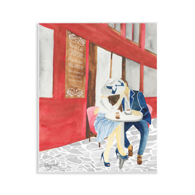Kiss At Parisian Cafe Wall Plaque, design by Hillary Holt
