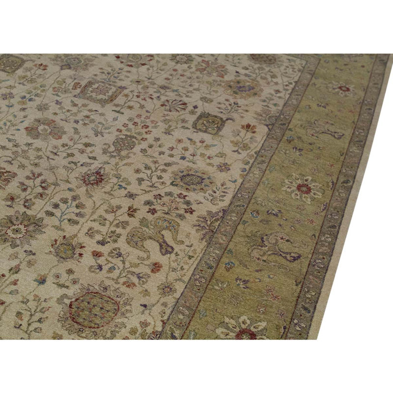 Wool Oriental Area Rug in Gold
