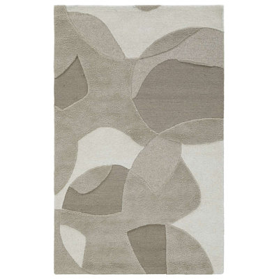 Natural Hand-Tufted Abstract Wool Rug