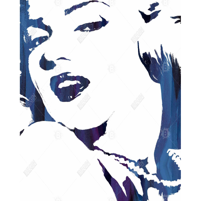 Marilyn Monroe, reproduction sur toile bleue