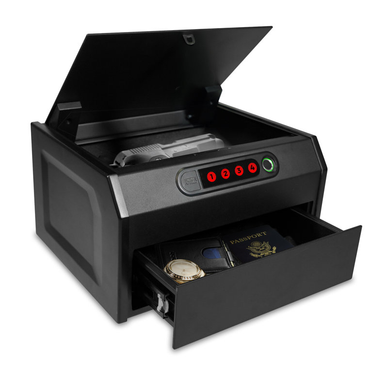 Home Defence Quick Access Dual Compartment Gun Safe with Electronic and Biometric Lock