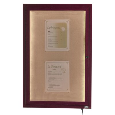 LED Lighted Enclosed Wall Mounted Bulletin Board -  AARCO, LWL3624C