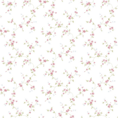Pretty Prints Como Floral Trail Wallpaper Roll