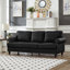 Causeuse et canapé 2 + 3 places Modern Classic avec garniture cloutée, structure en bois massif et housses de coussin amovibles.