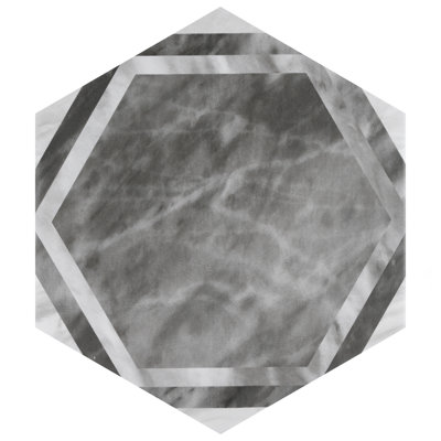 Carreau de porcelaine à motif hexagonal de 7 po x 8 po Classico Bardiglio