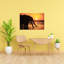 Wild Elephants Golden Sunset Contemporary Wall Art Print 1 Piece Wrapped Canvas Wall Art-1211342043