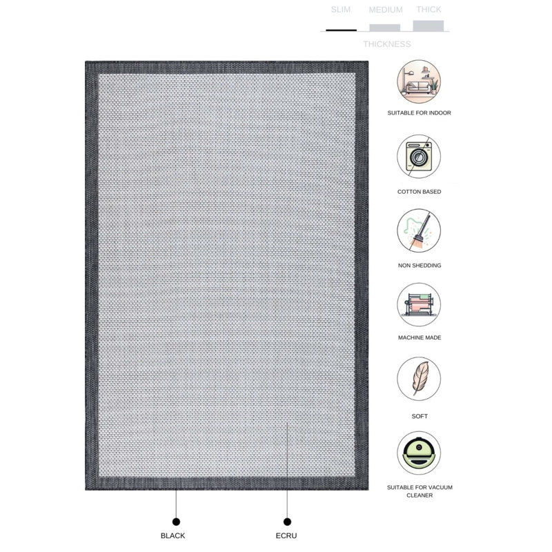 Tapis en jute / sisal en polypropylène Marquas, Rectangle 4 pi x 5 pi 11 po
