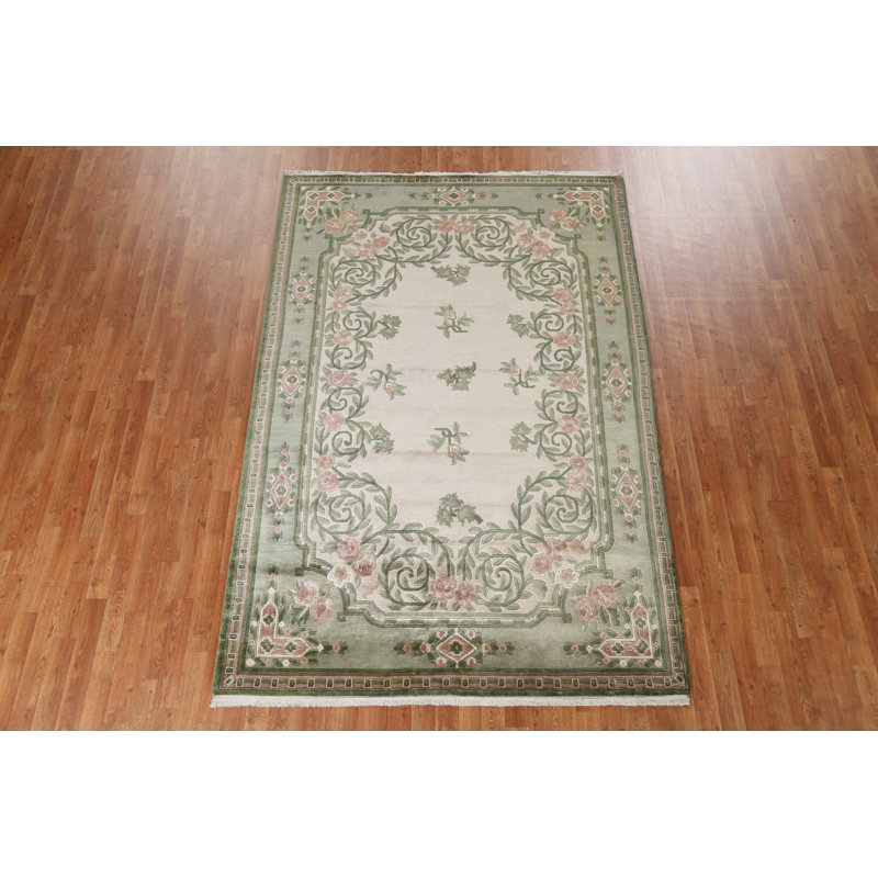 Tapis népalais oriental en laine noué à la main 5 pi 9 po x 8 pi 7 po