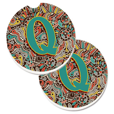Ceramic Round 2 Piece Car Coaster Set