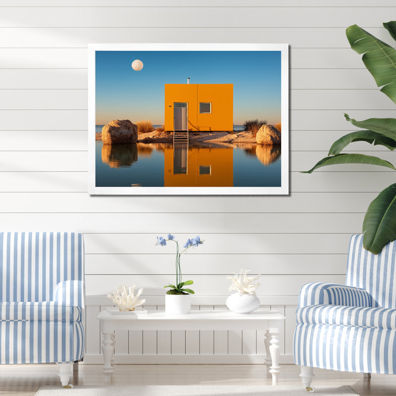 Annia sur toile, Cadre simple blanc, H 24 po x l 32 po x P 1 po