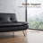 Black Faux Leather Sofa, 76.5" Sofa with 3 Deep Seater for Living Room Bedroom-623018160