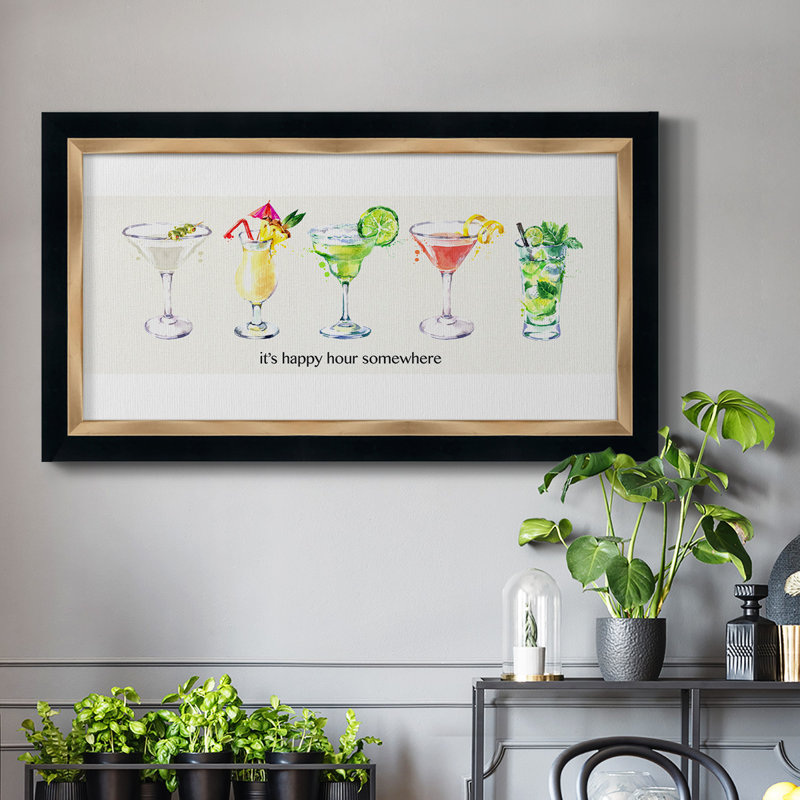 Happy Hour Cocktail - Reproduction de photo sur toile, H 29 po x l 53 po x P 1 po