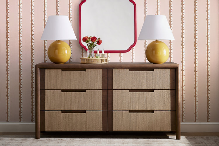 table lamp sizes how tall should a table lamp be two yellow table lamps on a console table with modern striped wallpaper