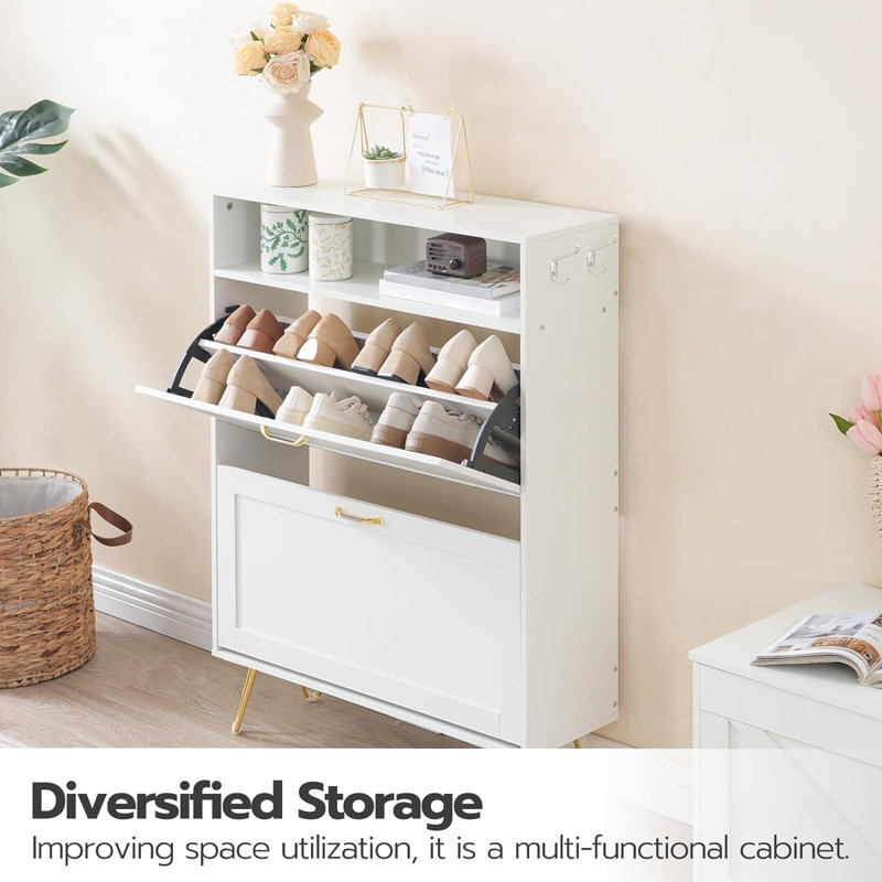 12 Pair Flip Down Shoe Storage