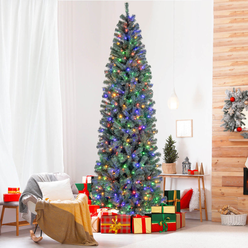 Arbre de Noël artificiel 9 pi avec 1168 branches et 500 lumières DEL 9 modes d'éclairage