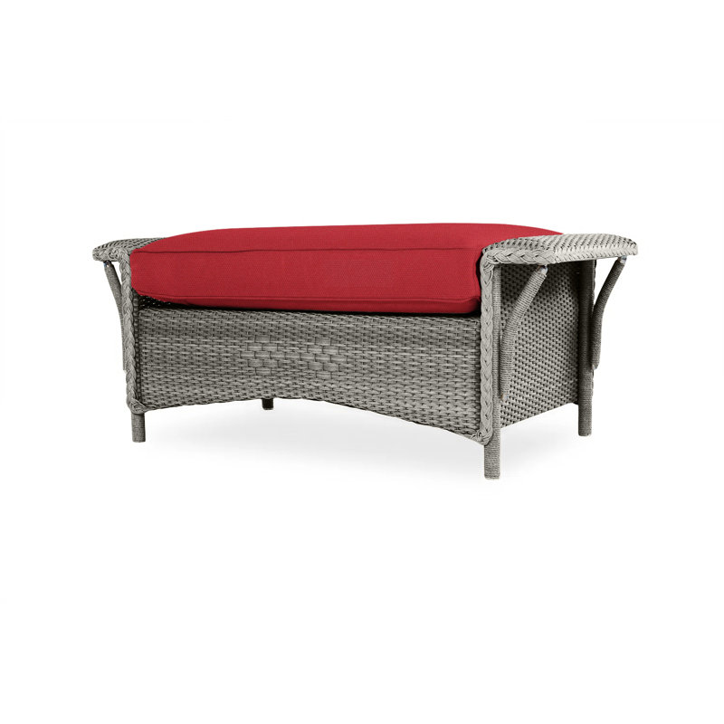 Nantucket Outdoor Ottoman, Beach Navy, Pewter