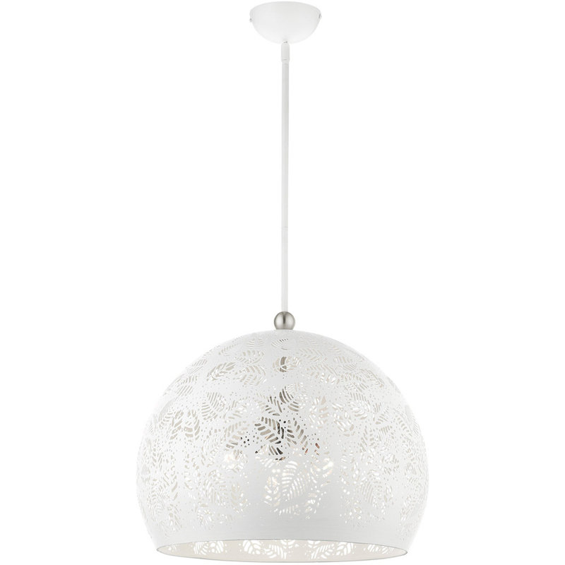 Chantilly Bohemian White and Brushed Nickel 3-Light Globe Pendant