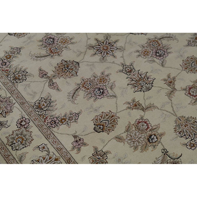 Hand Woven Silk and Wool Floral Area Rug