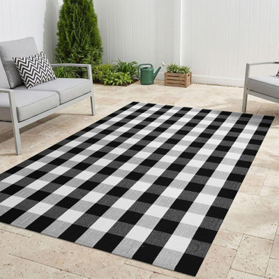 Tapis de cuisine à carreaux Buffalo 5 x 7 pi, noir et blanc