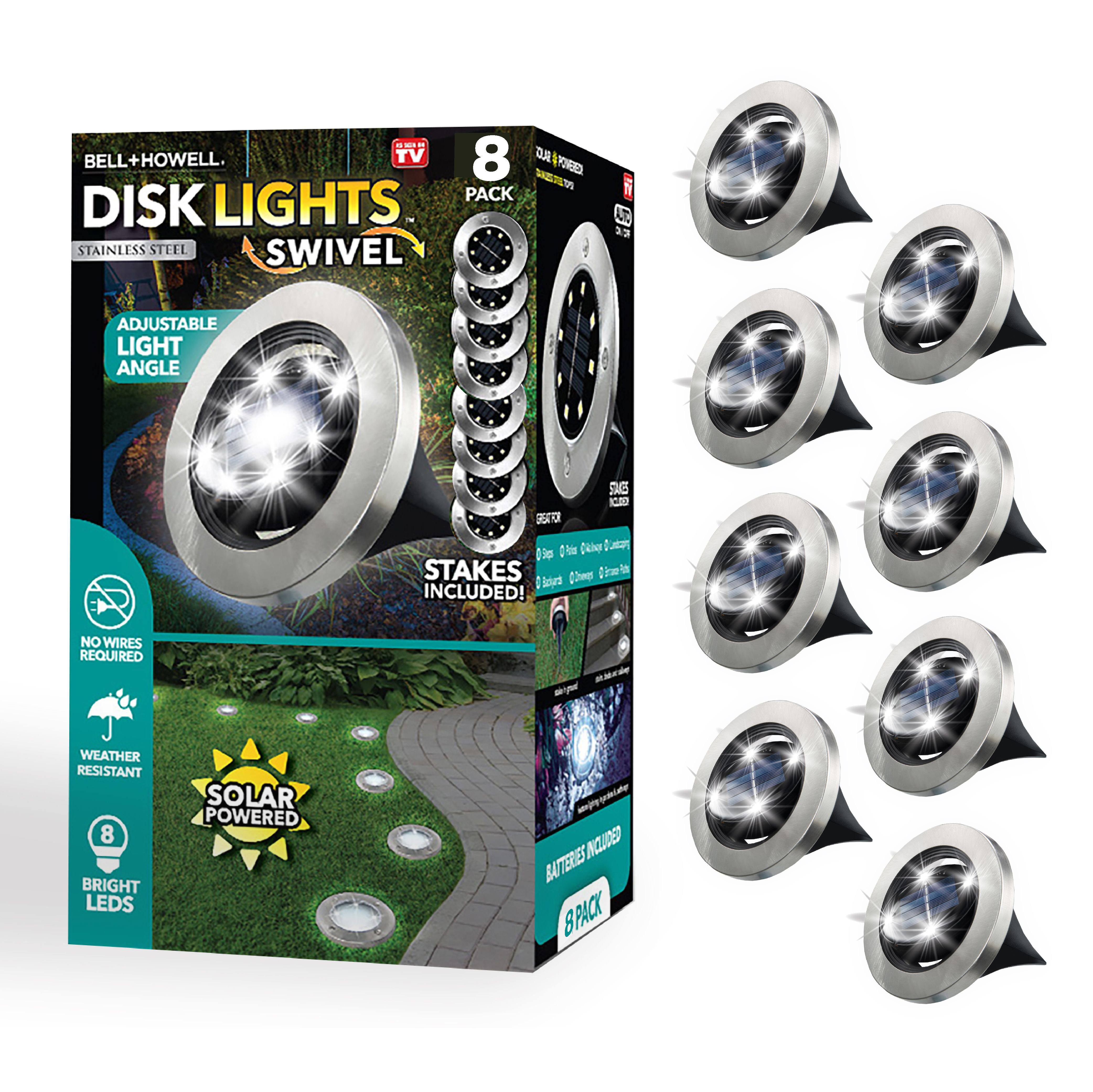 BESTA - 2 Pack 108 LED Spot Solaire Exterieur, Lampes Solaires