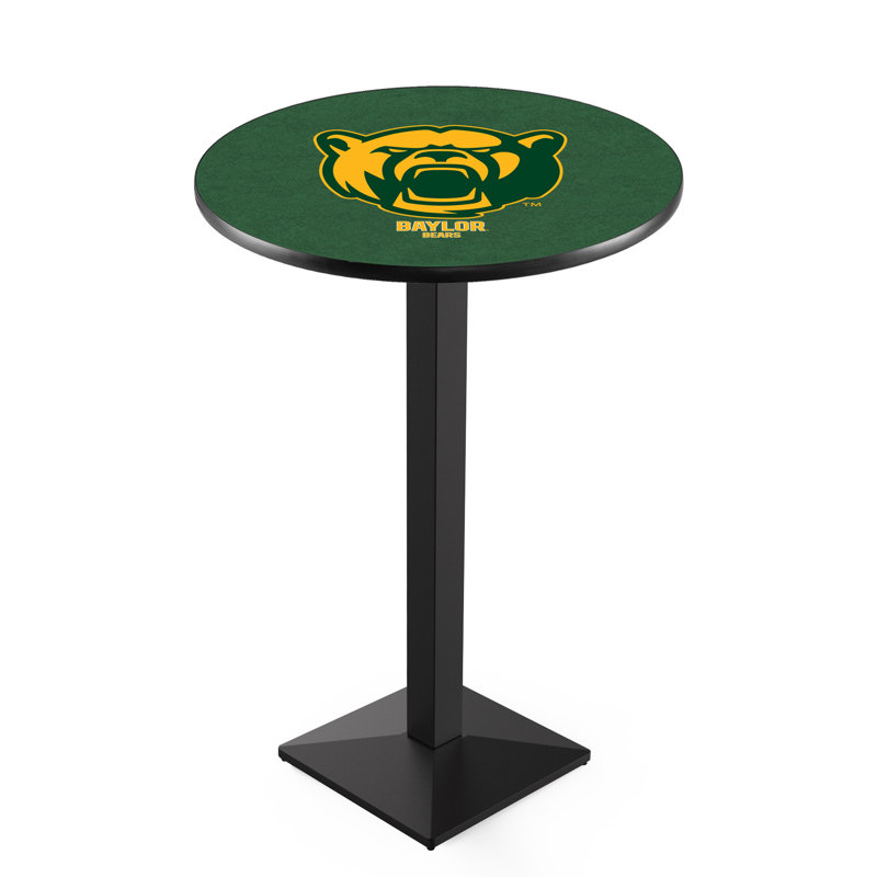 Round Metal Base Dining Table, Black Wrinkle, Baylor University