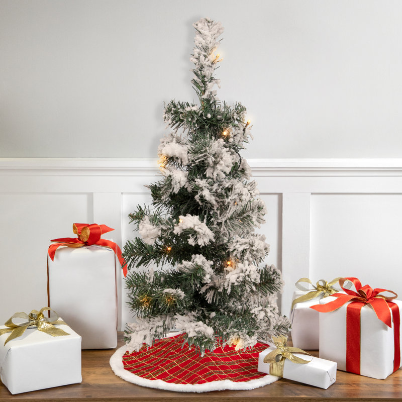 Arbre de Noël artificiel pin enneigé 2 pi avec lumières Bristol