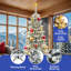 Sapin de Noël artificiel enneigé 6,5 pi / 7,5 pi avec lumières préinstallées-343909362